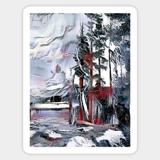 Winter Lake Scenery Sticker